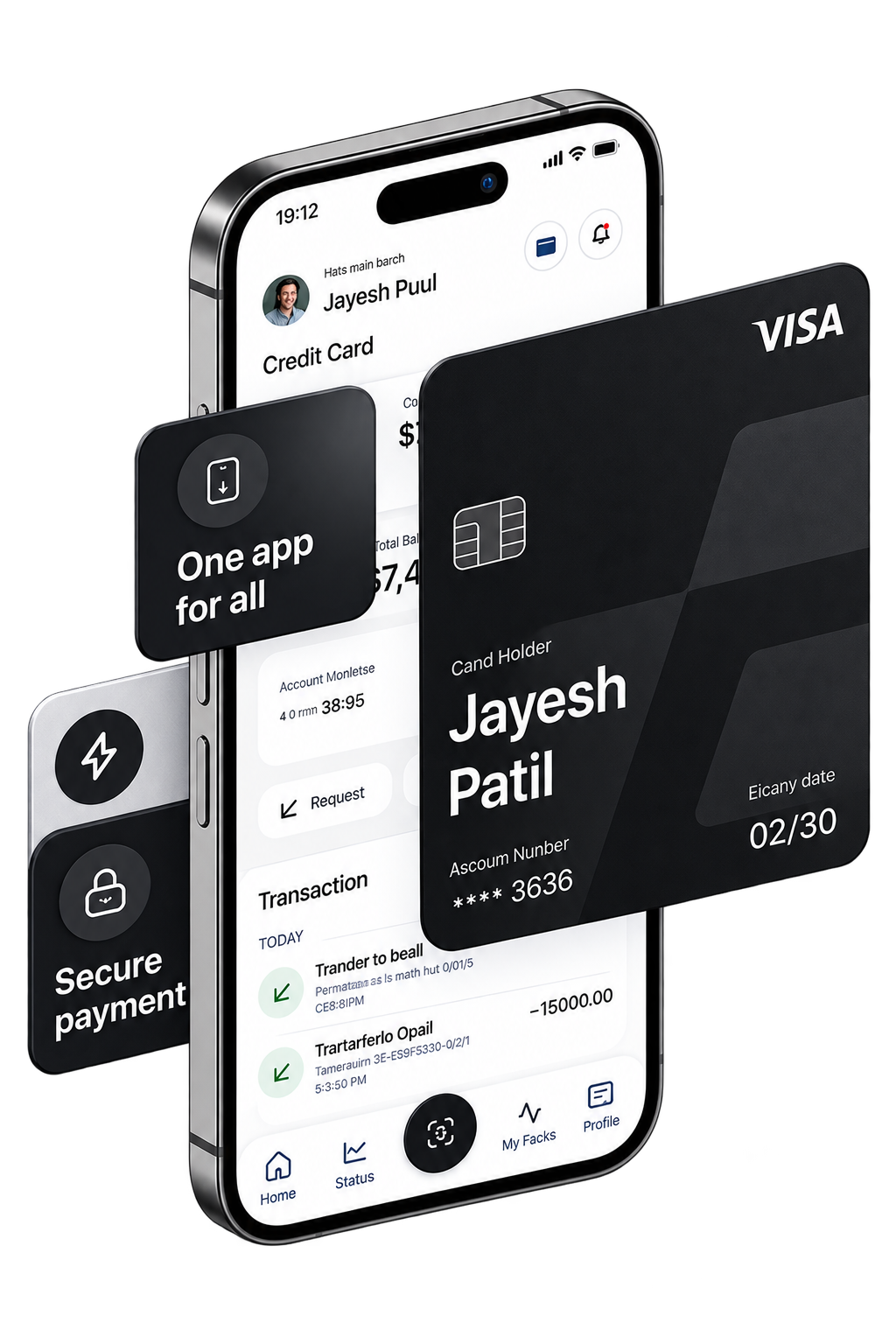 Novariss Bank mobile banking dashboard